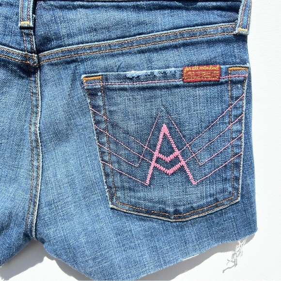 Seven 7 for all mankind a pocket denim cut off jean shorts 28 - Picture 4 of 5
